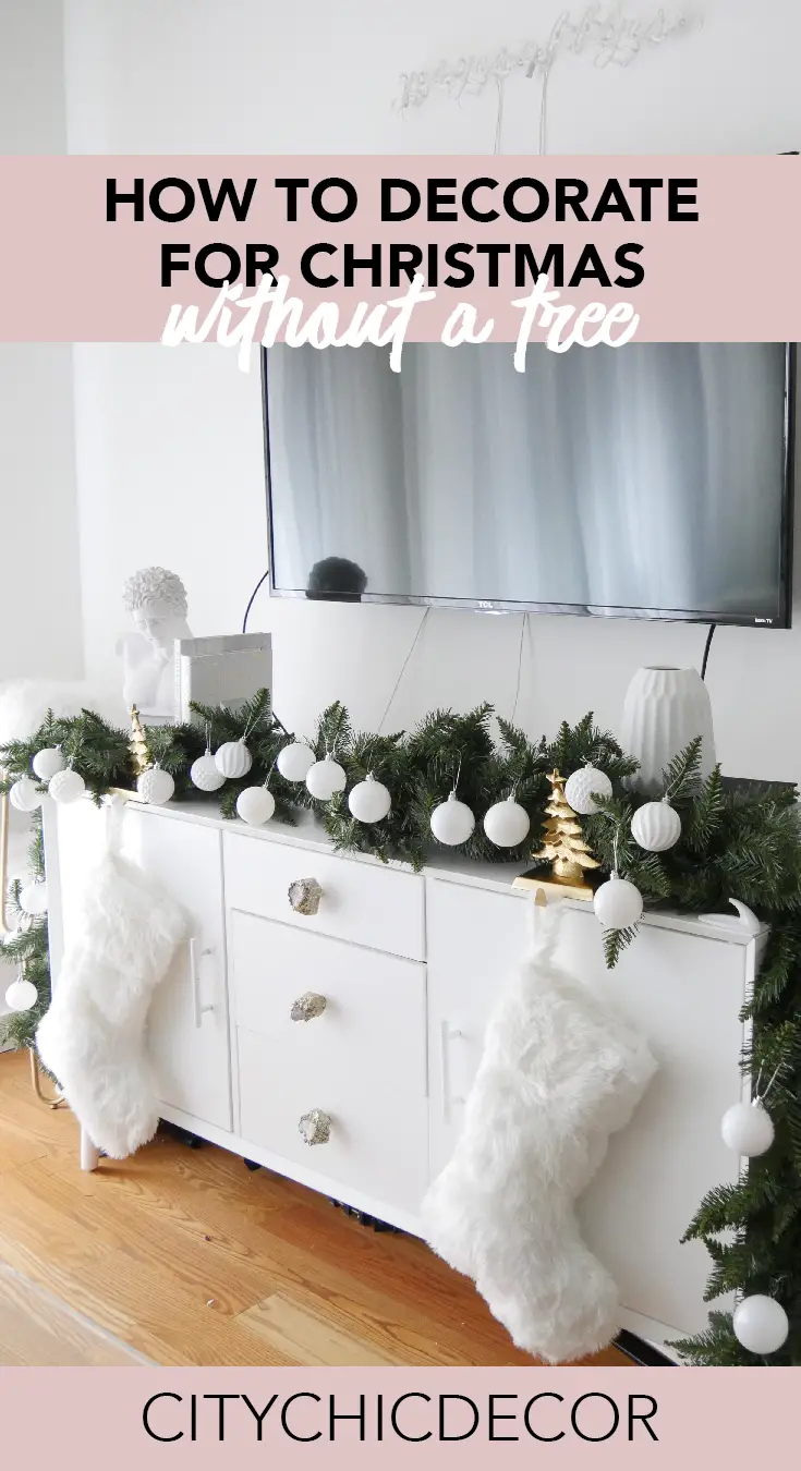 Learn how to decorate your home for the holidays/ for Christmas without having a tree. #Christmasdecorations #christmasdecordiy #christmasdecor #holidaydecor #holidaywreaths